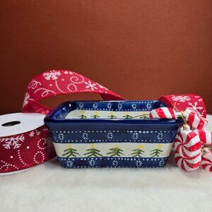 Nantucket Holiday Mini Loaf Pan Stoneware Oven MW Dishwasher Safe NWOT